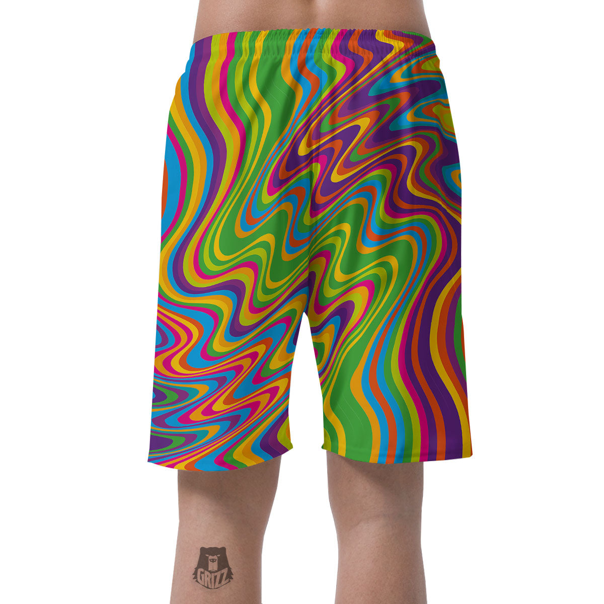 Psychedelic Rainbow Print Pattern Men's Shorts-grizzshop
