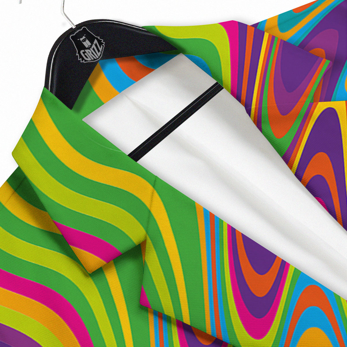 Psychedelic Rainbow Print Pattern Men's Sport Coat-grizzshop