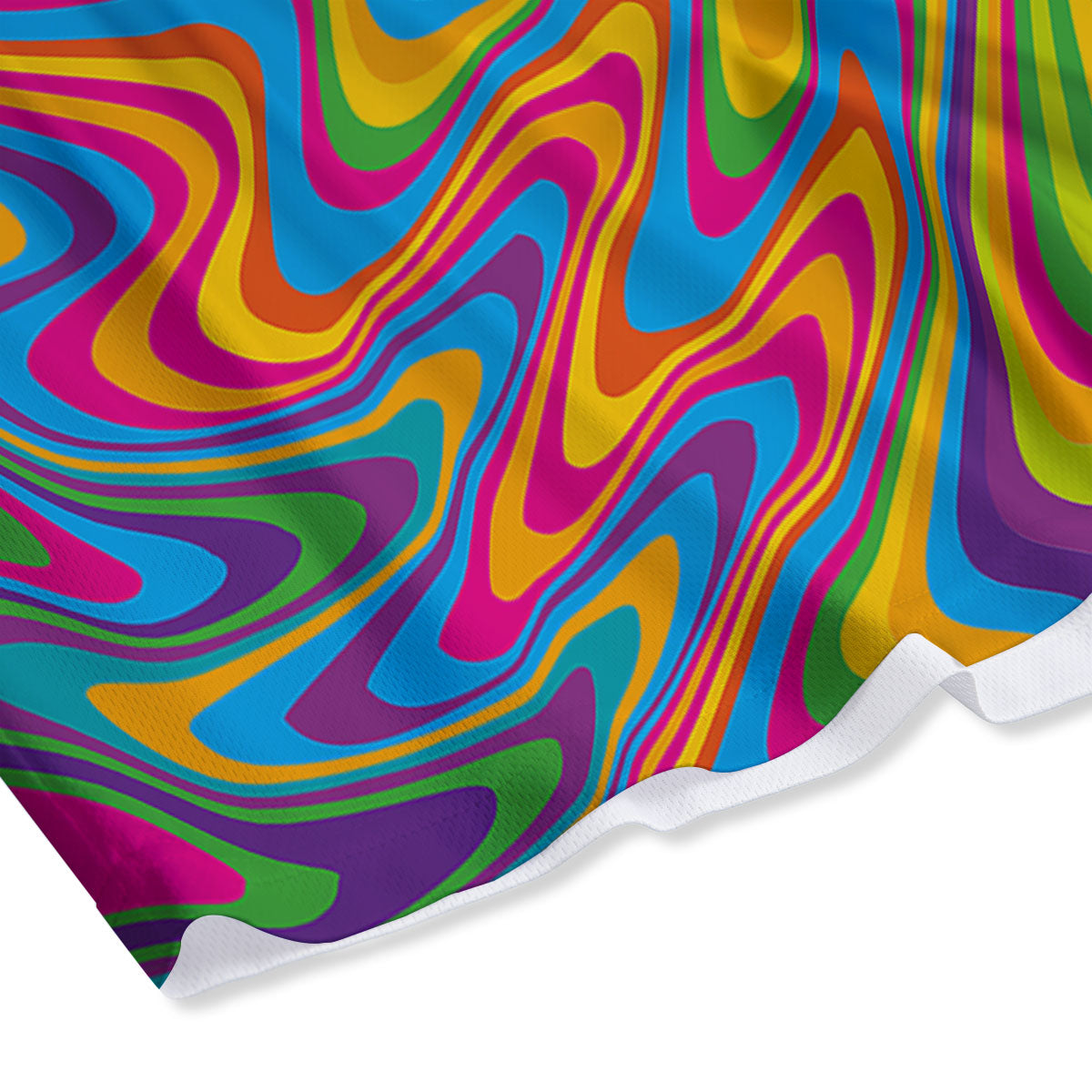 Psychedelic Rainbow Print Pattern Mesh Shorts