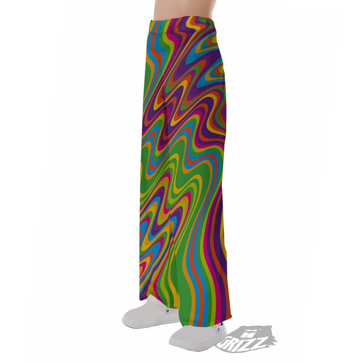Psychedelic Rainbow Print Pattern Pajama Pants-grizzshop