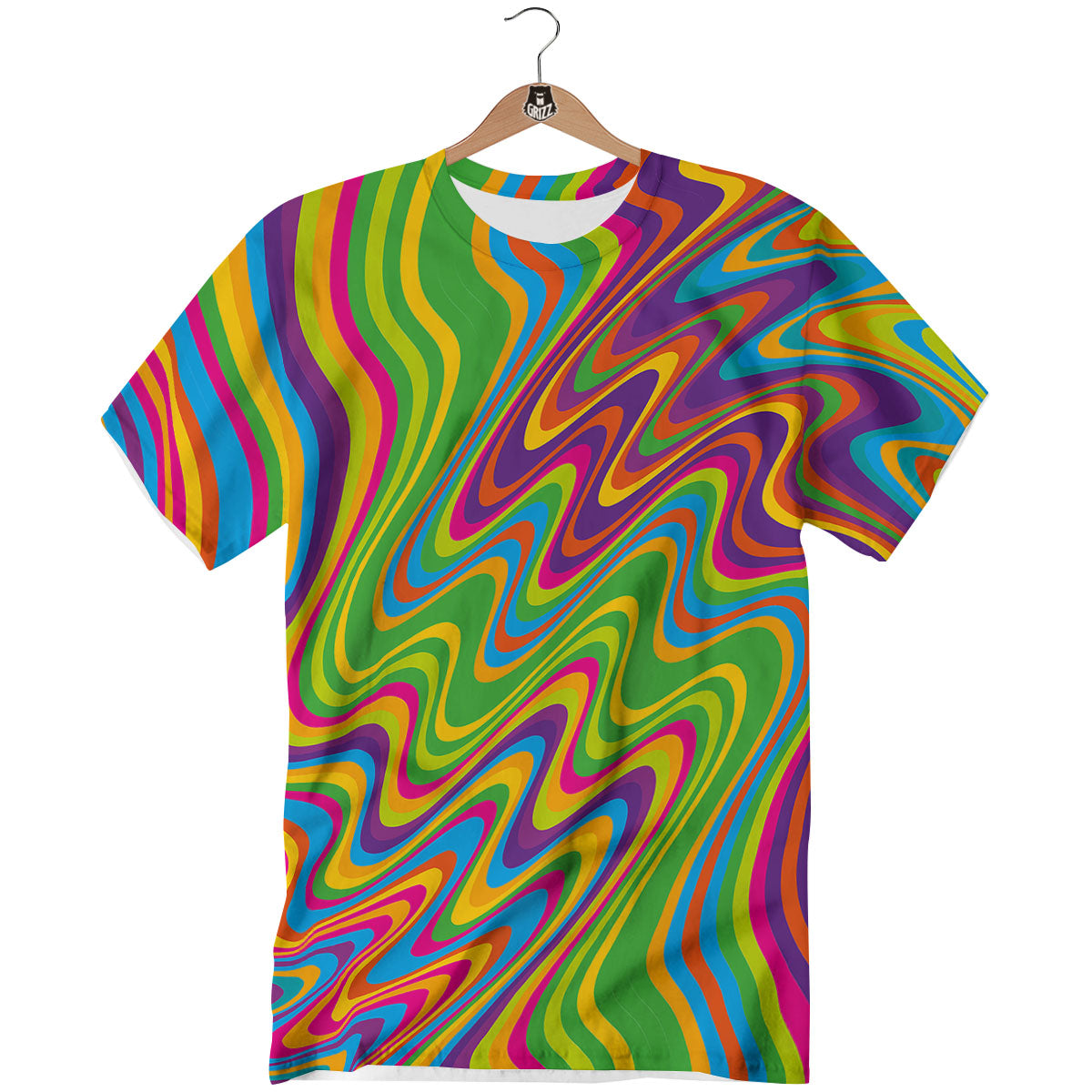 Psychedelic Rainbow Print Pattern T-Shirt-grizzshop