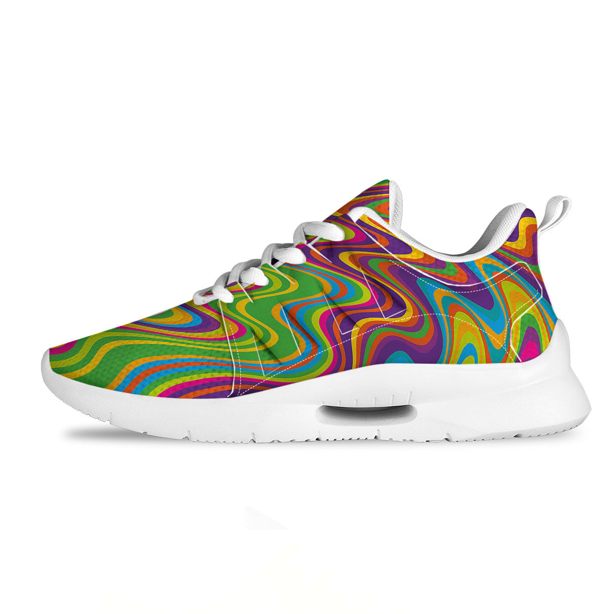 Psychedelic Rainbow Print Pattern Tennis Shoes-grizzshop