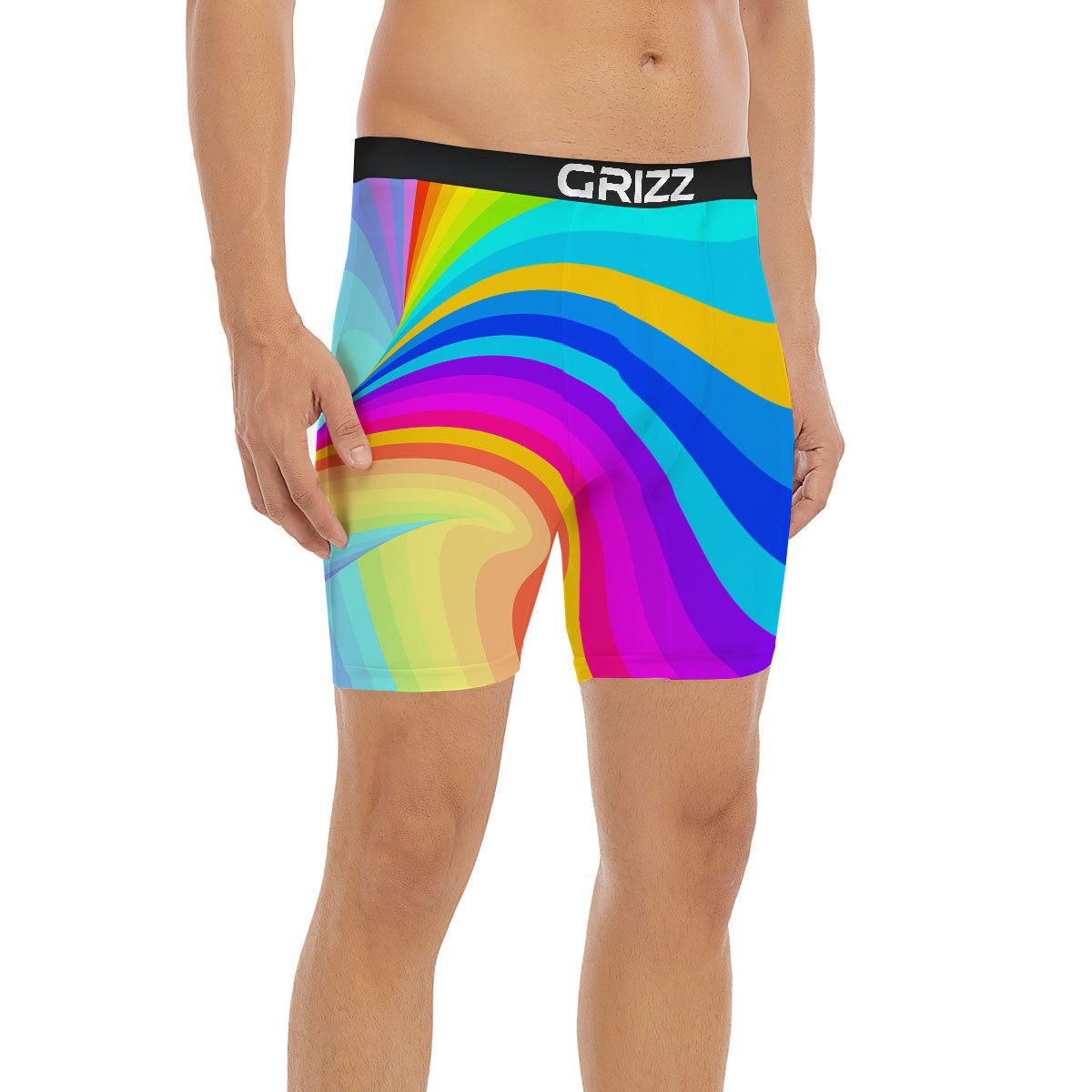 Psychedelic Rainbow Torus Print Boxer Briefs-grizzshop