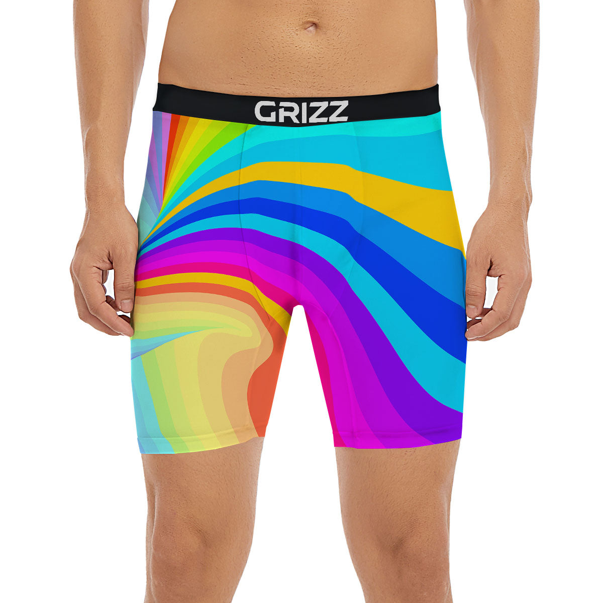 Psychedelic Rainbow Torus Print Boxer Briefs-grizzshop