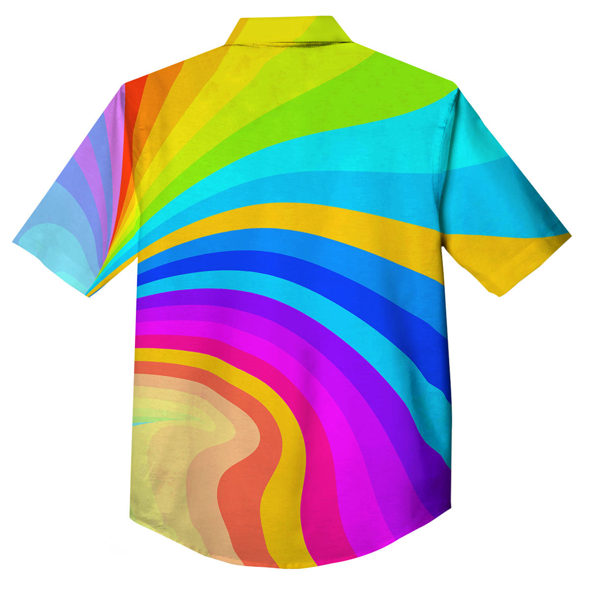 Psychedelic Rainbow Torus Print Button Up Shirt-grizzshop