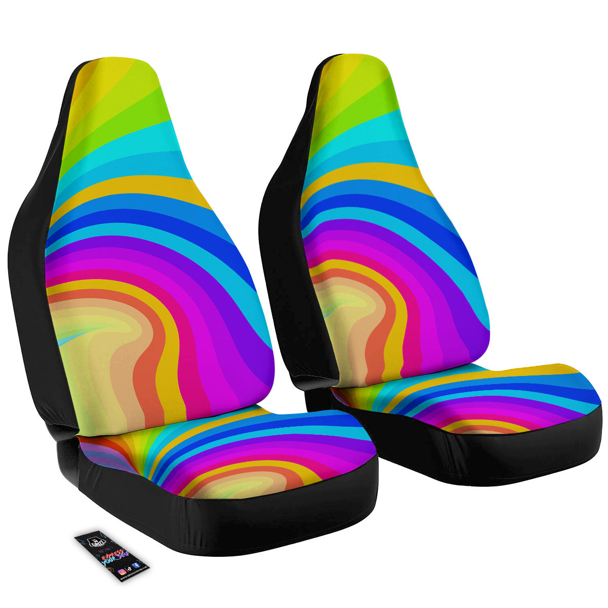 Psychedelic Rainbow Torus Print Car Seat Covers-grizzshop