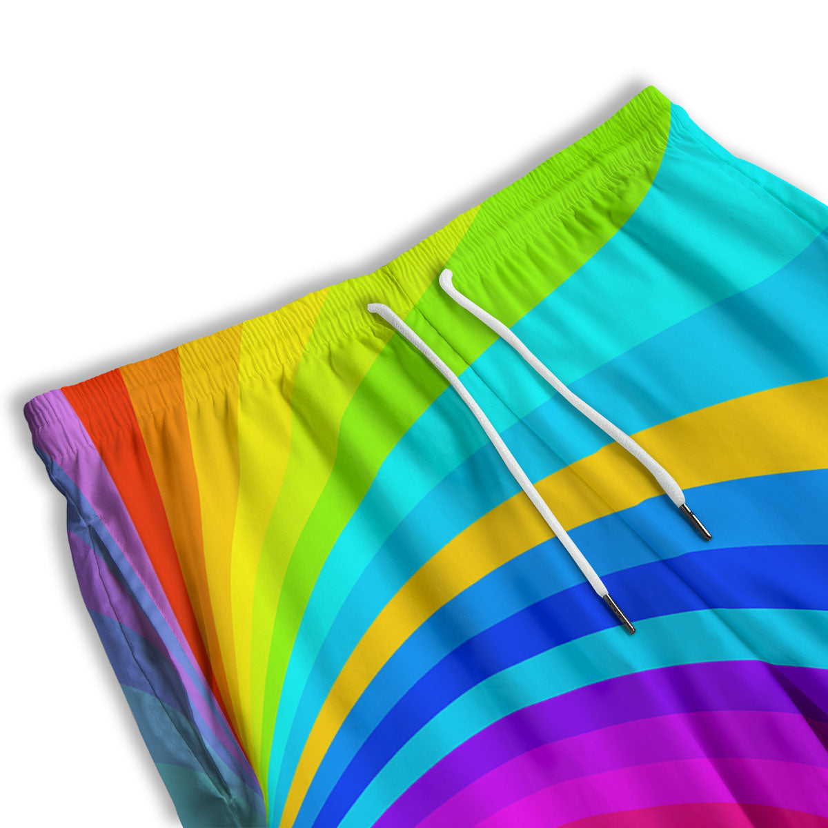 Psychedelic Rainbow Torus Print Men's Athletic Shorts