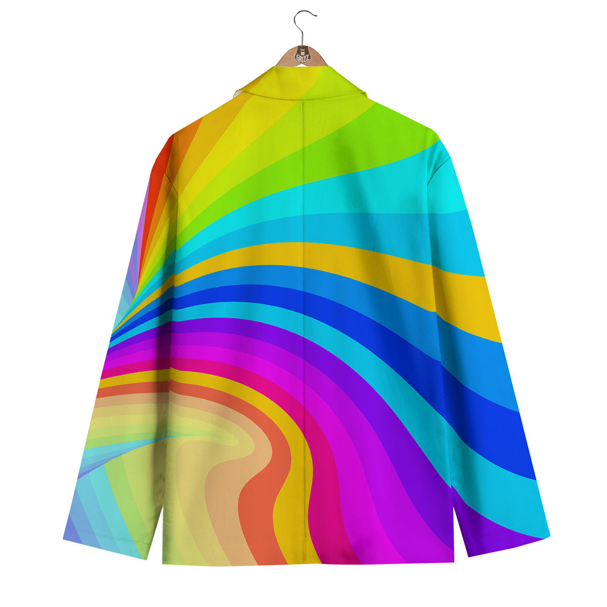Psychedelic Rainbow Torus Print Men's Blazer-grizzshop