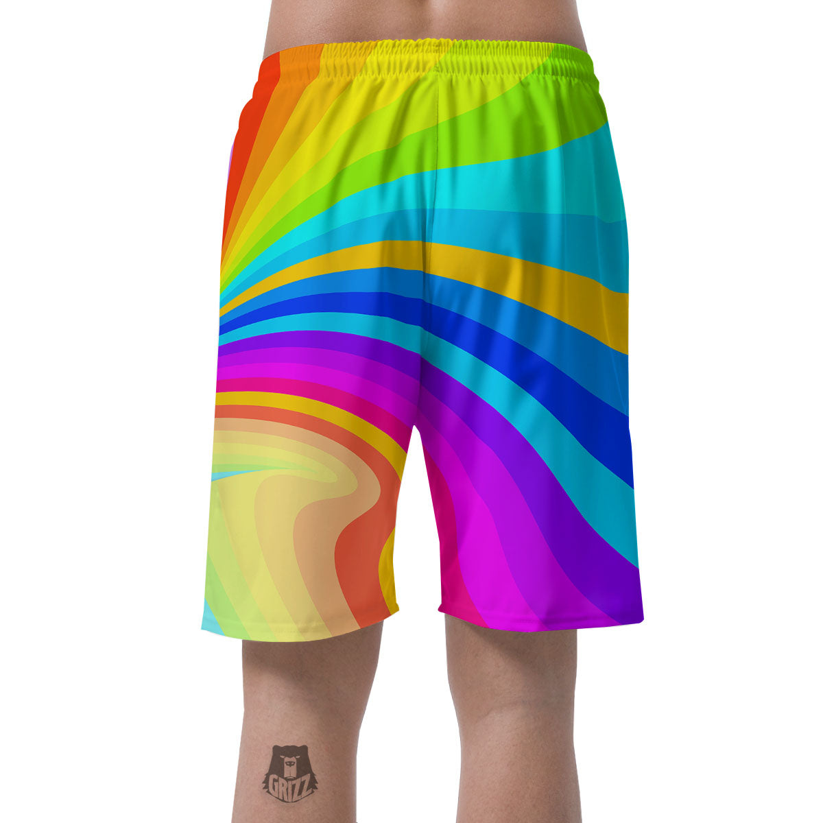 Psychedelic Rainbow Torus Print Men's Shorts-grizzshop
