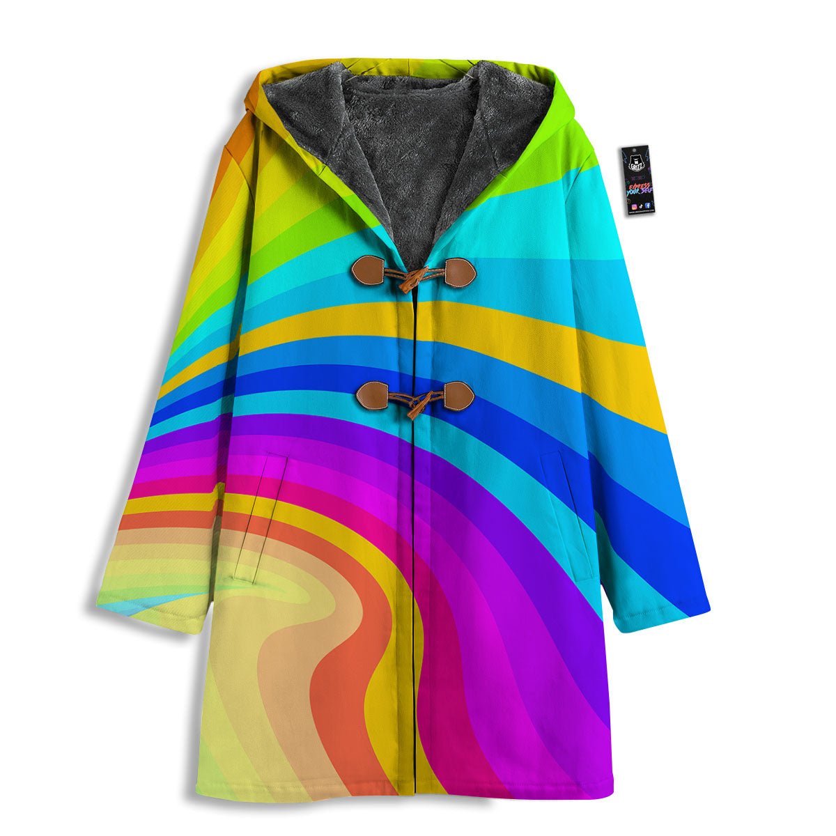 Psychedelic Rainbow Torus Print Men's Windbreaker Jacket-grizzshop