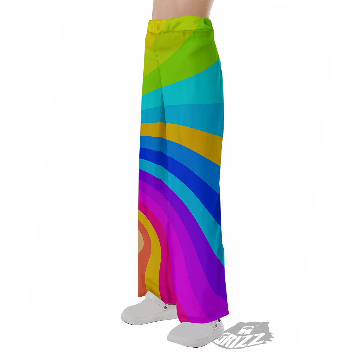 Psychedelic Rainbow Torus Print Pajama Pants-grizzshop