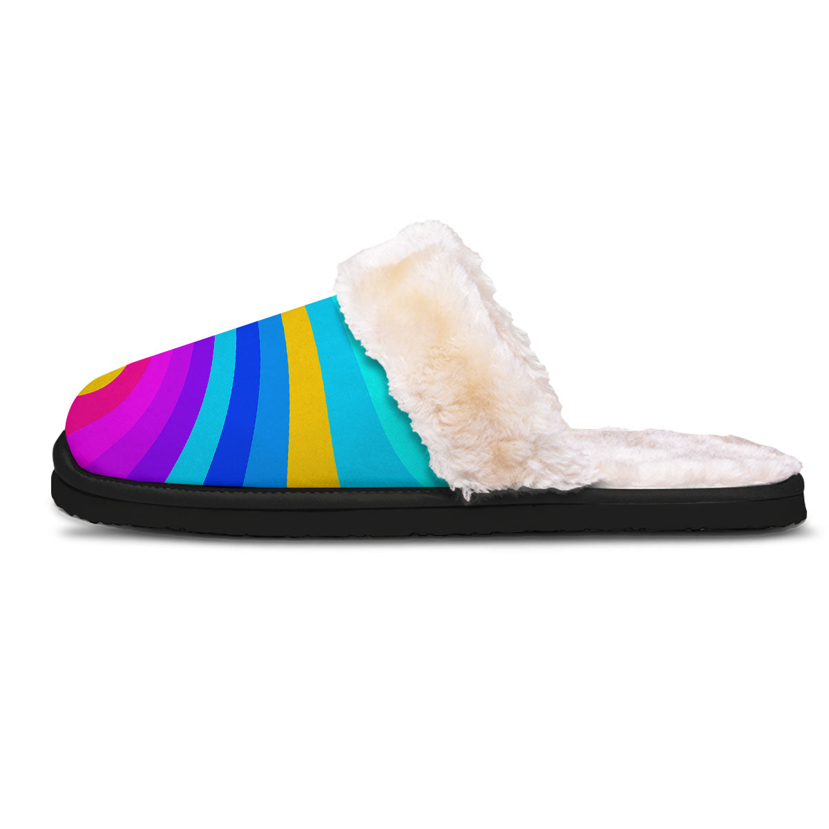 Psychedelic Rainbow Torus Print Slippers-grizzshop