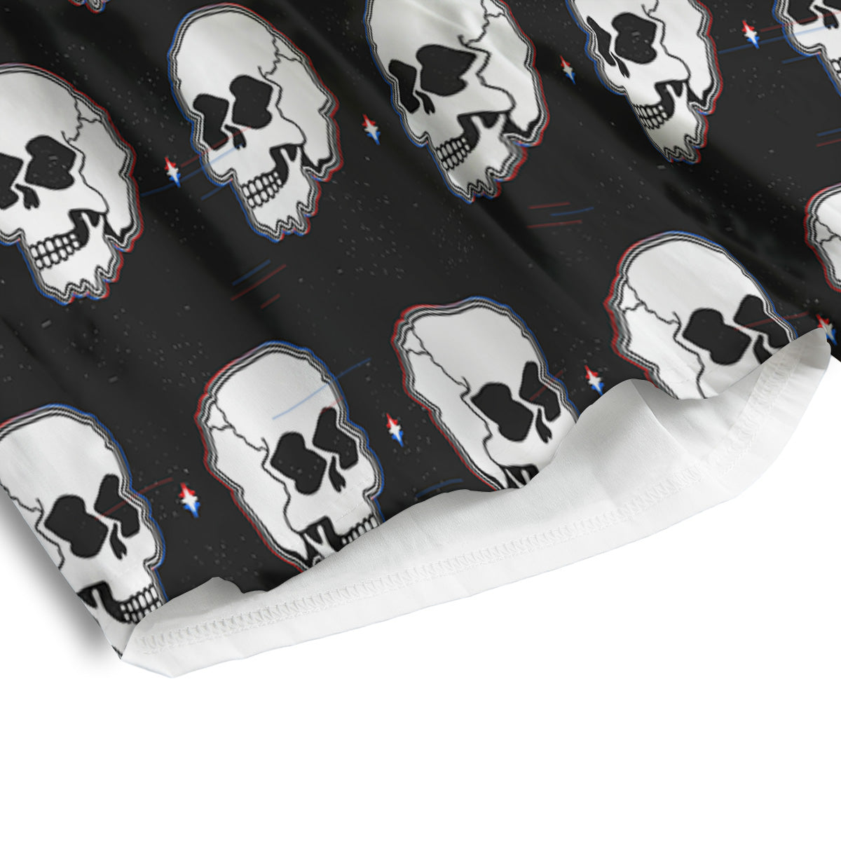 Psychedelic Skull Glitch Print Pattern Men's Athletic Shorts