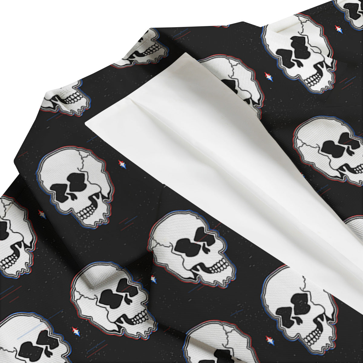 Psychedelic Skull Glitch Print Pattern Men's Blazer-grizzshop
