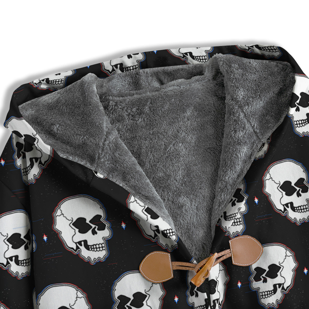 Psychedelic Skull Glitch Print Pattern Men's Windbreaker Jacket-grizzshop