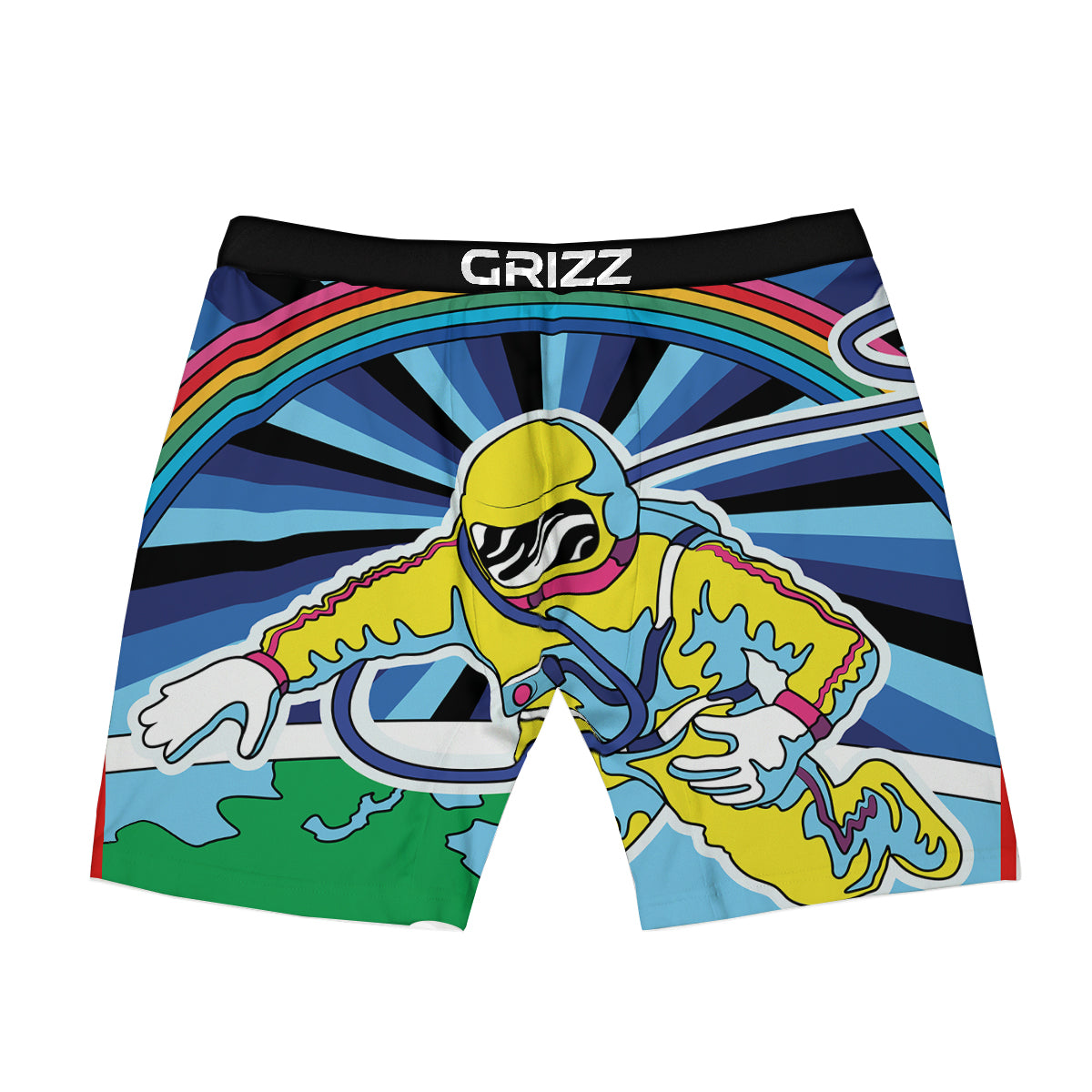 Psychedelic Space And Astronaut Print Boxer Briefs-grizzshop