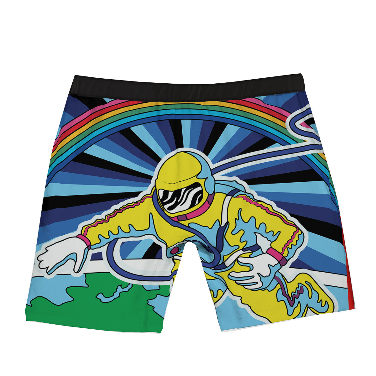 Psychedelic Space And Astronaut Print Boxer Briefs-grizzshop