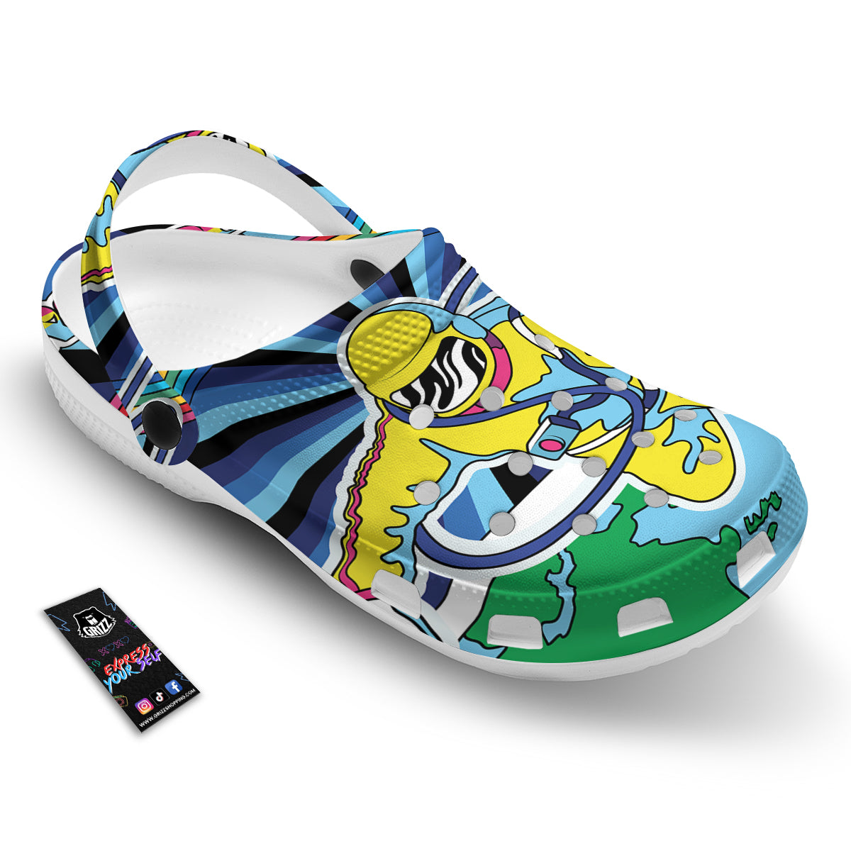 Psychedelic Space And Astronaut Print Clog-grizzshop