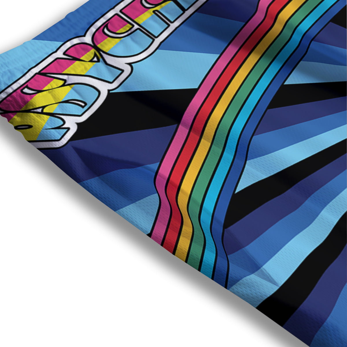 Rainbow Geometric Print Pattern Mesh Shorts