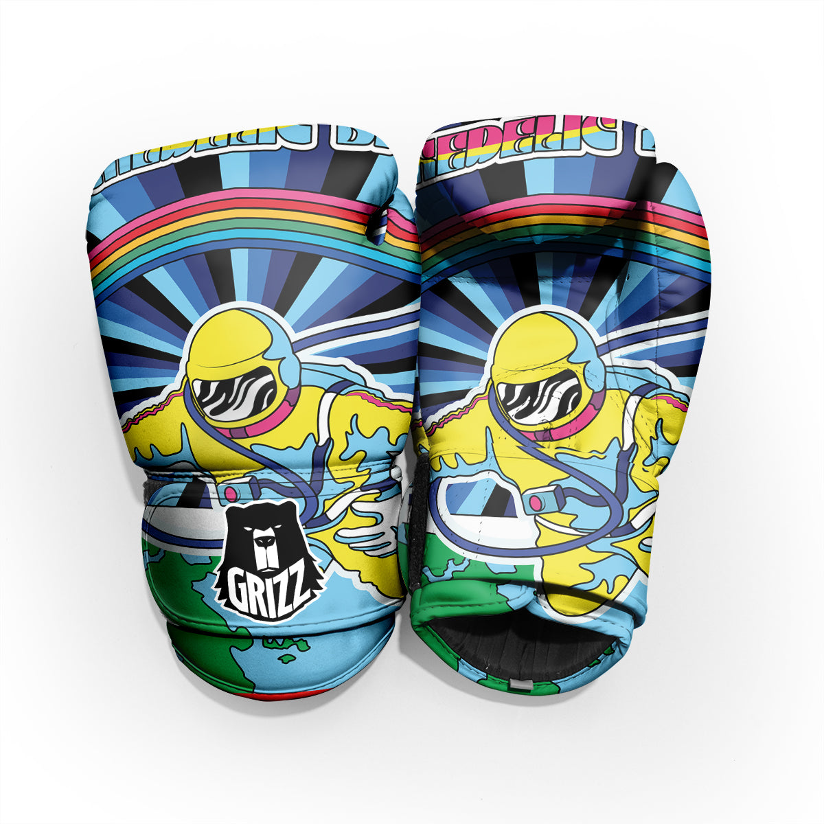 Psychedelic Space And Astronaut Print Pro Boxing Glove