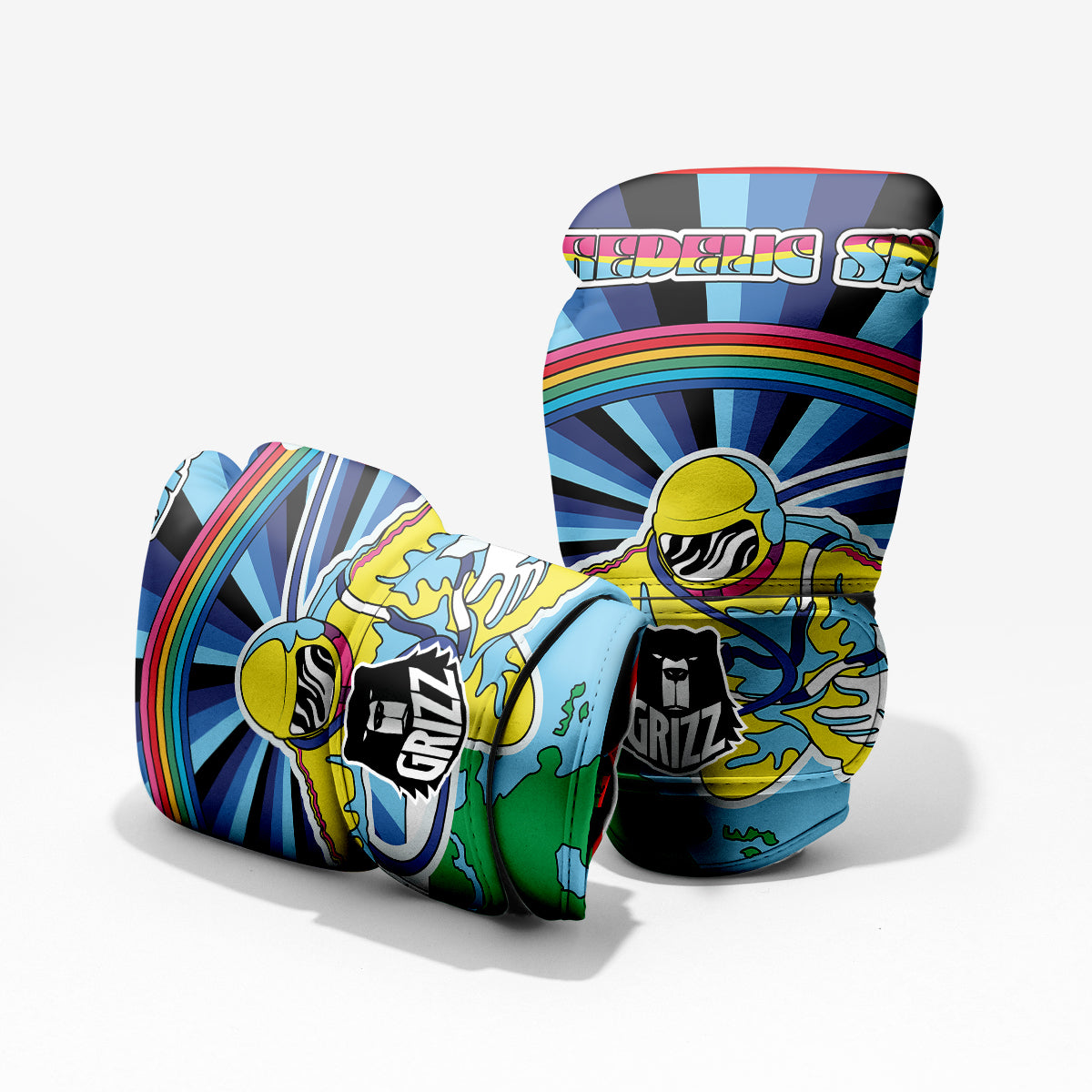 Psychedelic Space And Astronaut Print Pro Boxing Glove