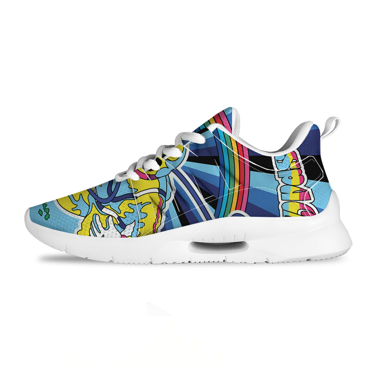 Psychedelic Space And Astronaut Print Tennis Shoes-grizzshop