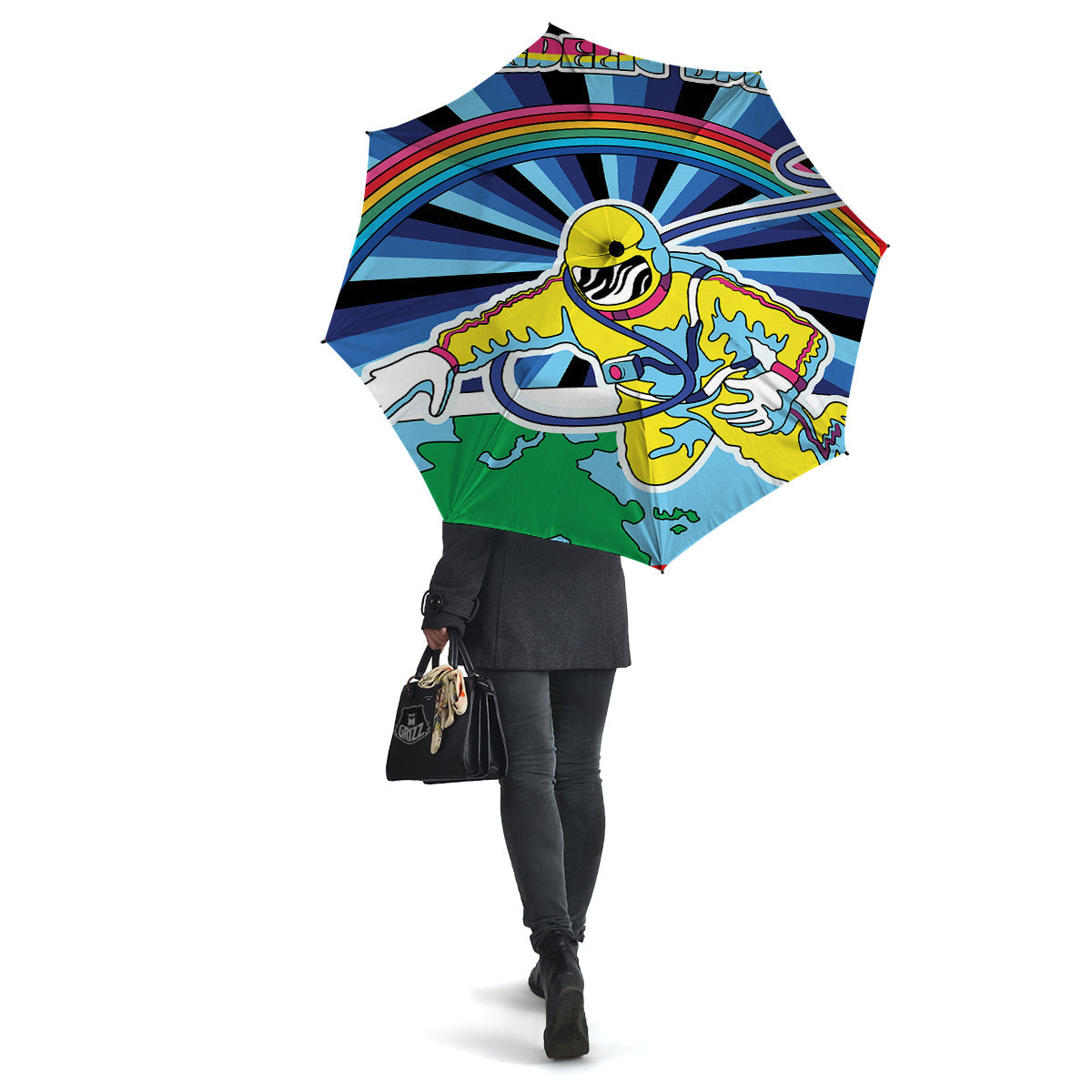 Psychedelic Space And Astronaut Print Umbrella-grizzshop