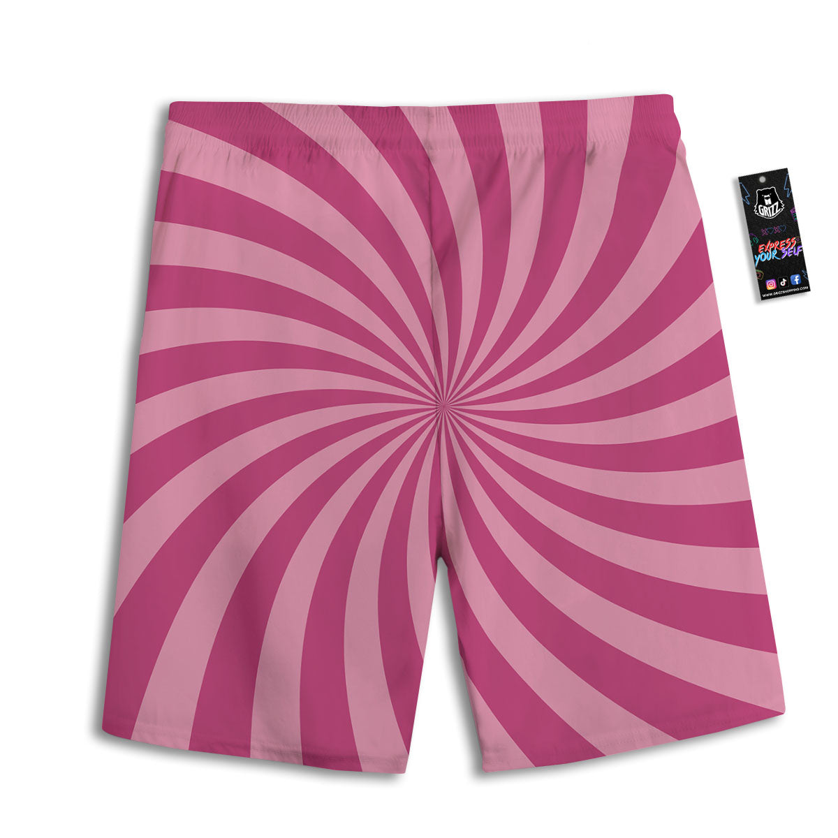 Psychedelic Swirl Pink Print Men's Athletic Shorts