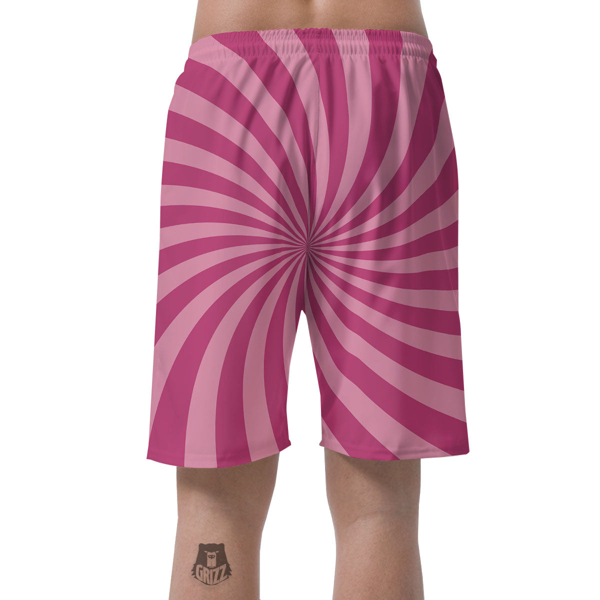 Psychedelic Swirl Pink Print Men's Shorts-grizzshop