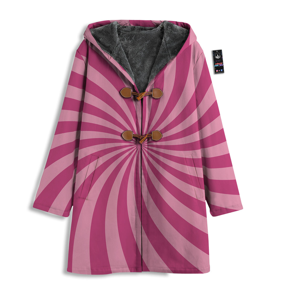 Psychedelic Swirl Pink Print Men's Windbreaker Jacket-grizzshop