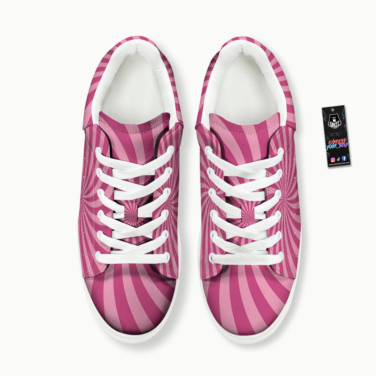 Psychedelic Swirl Pink Print Platform Shoes-grizzshop