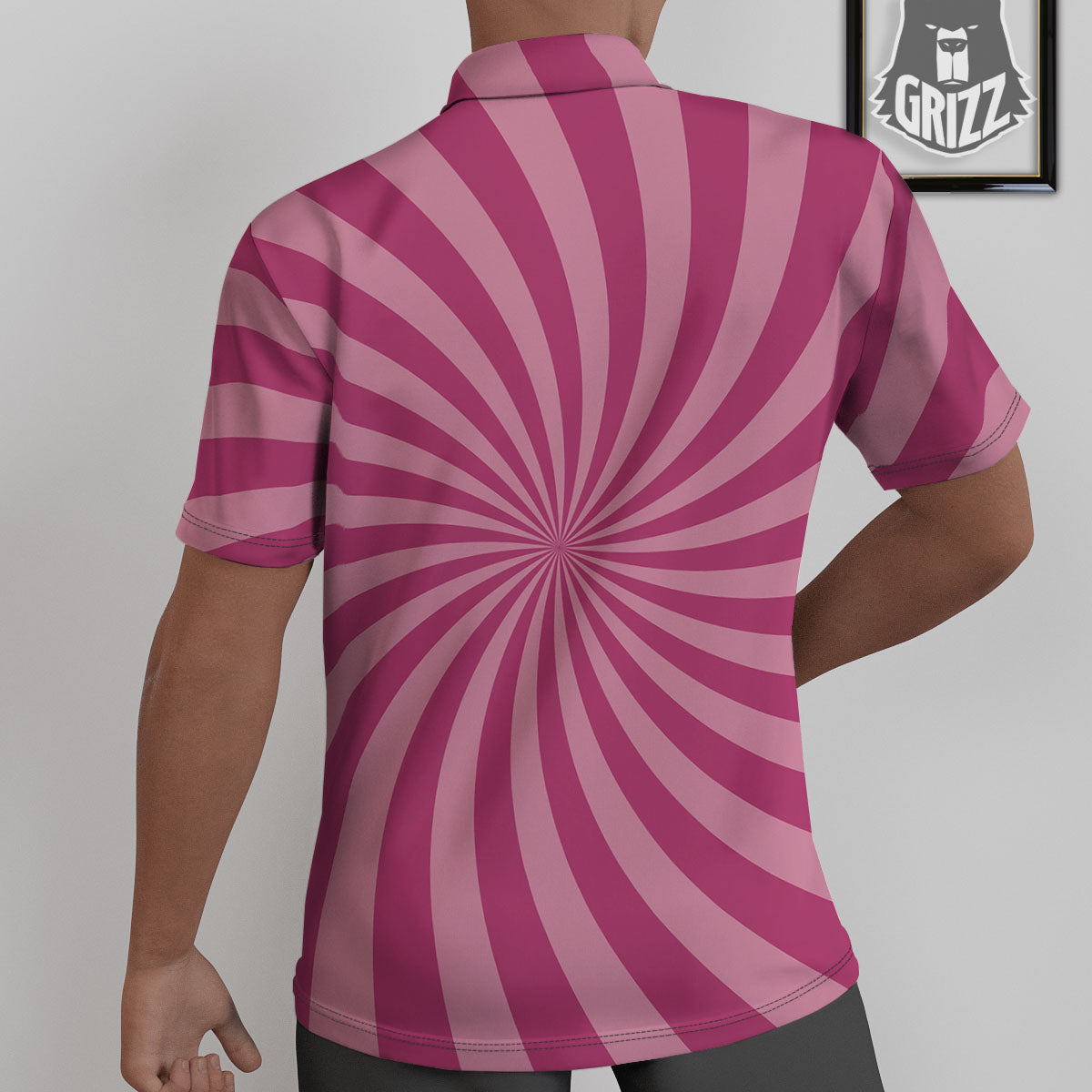 Psychedelic Swirl Pink Print Untucked Shirts-grizzshop