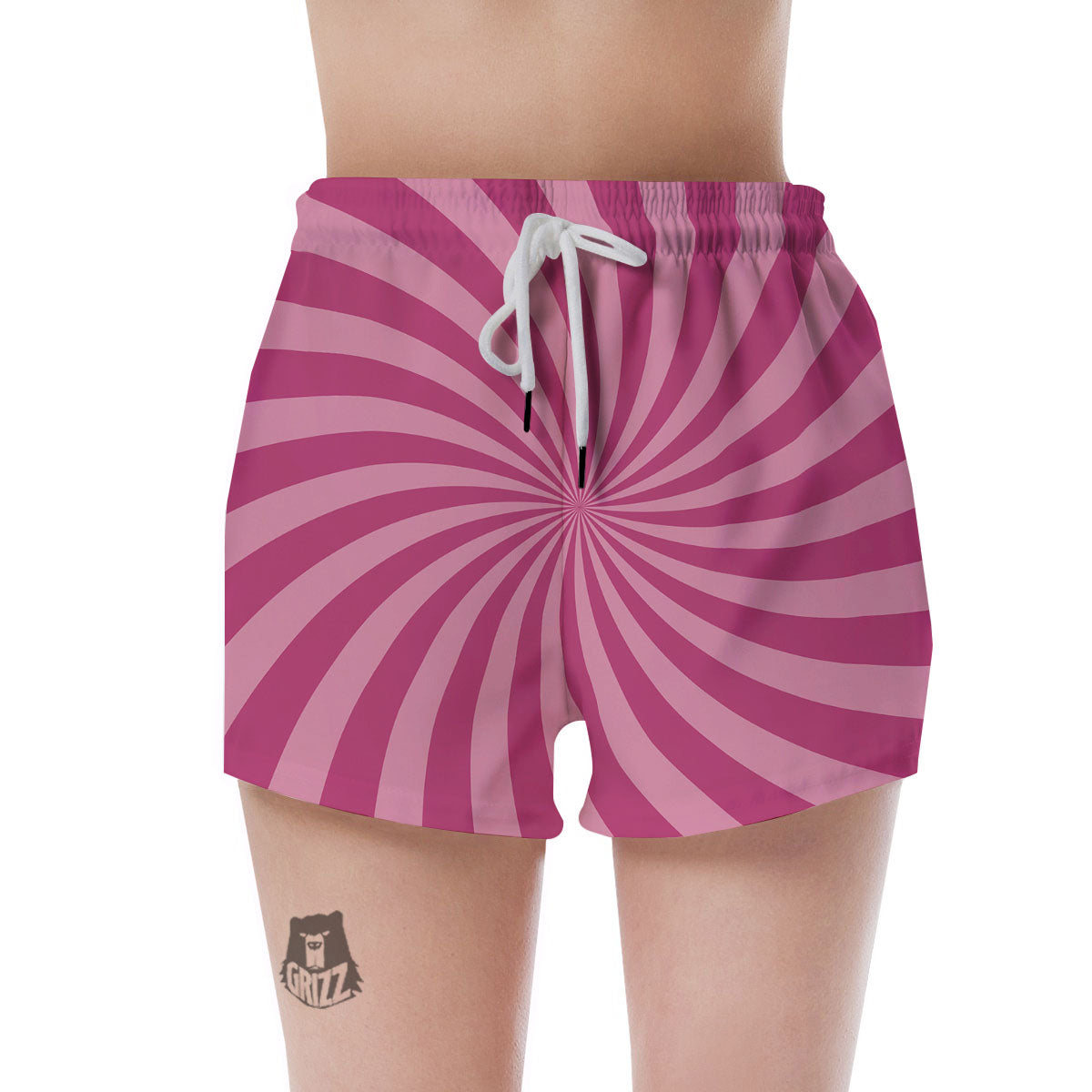 Psychedelic Swirl Pink Print Women's Shorts-grizzshop