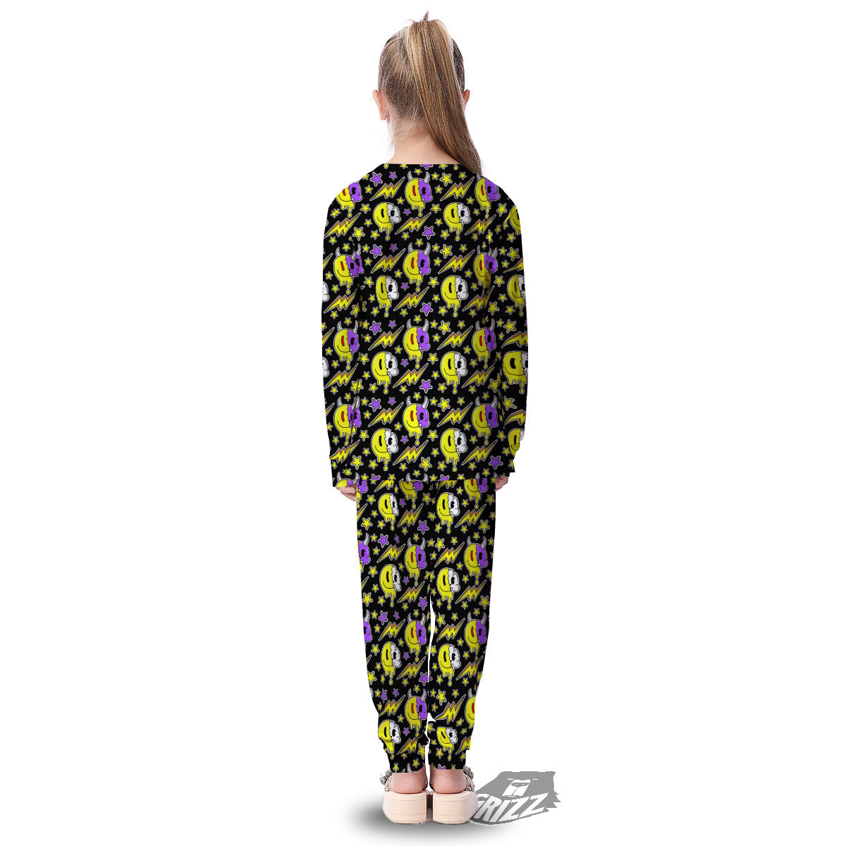 Psychedelic Trippy Acid Emoji Print Pattern Kid's Pajamas-grizzshop