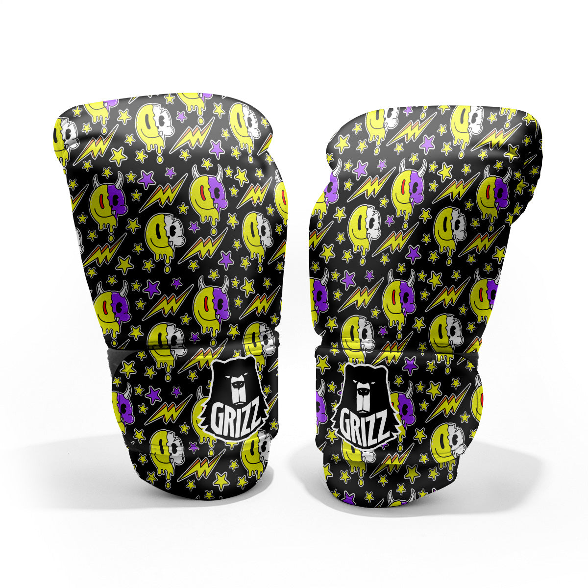 Psychedelic Trippy Acid Emoji Print Pattern Pro Boxing Glove