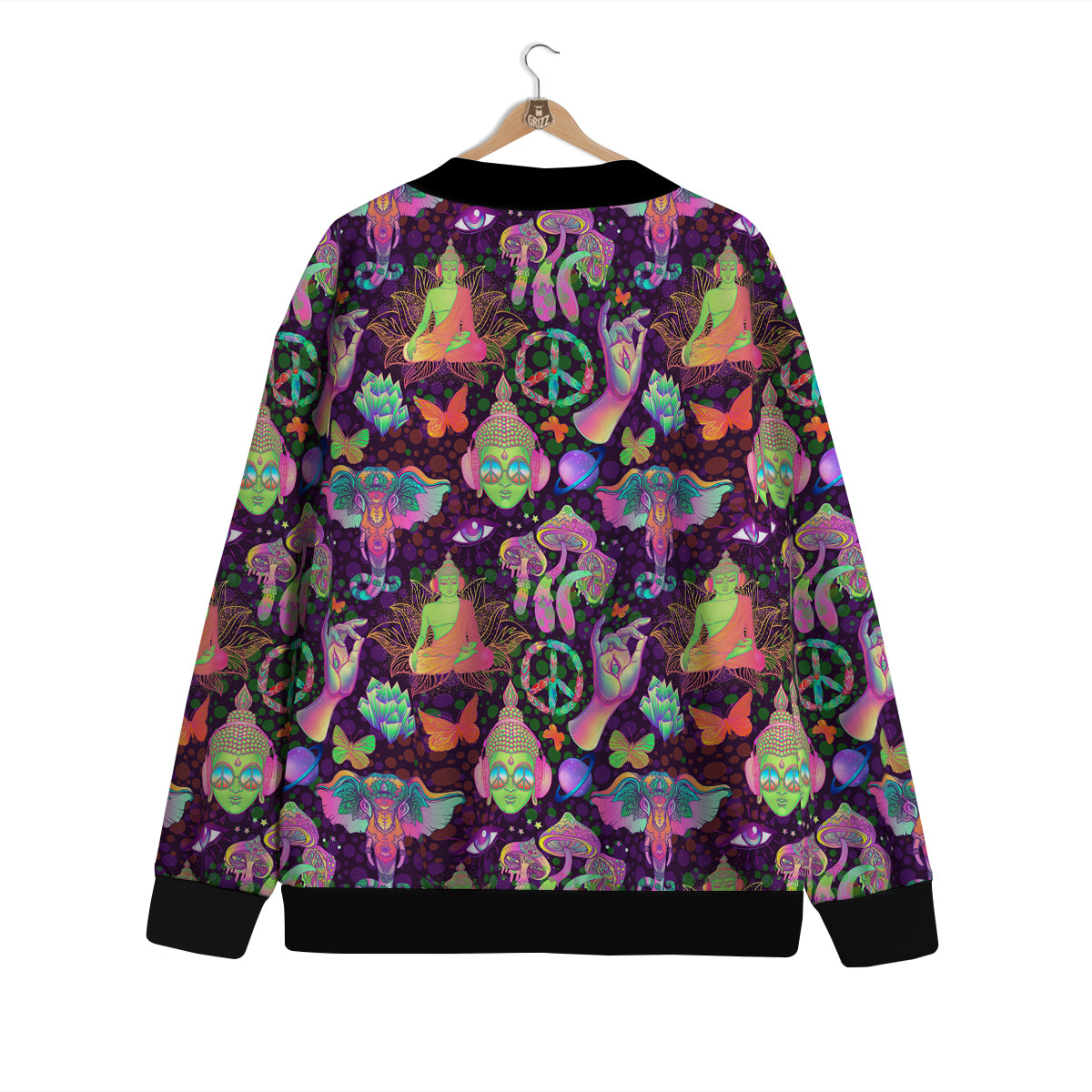 Psychedelic Trippy Drug Cartoon Print Pattern Cardigan-grizzshop