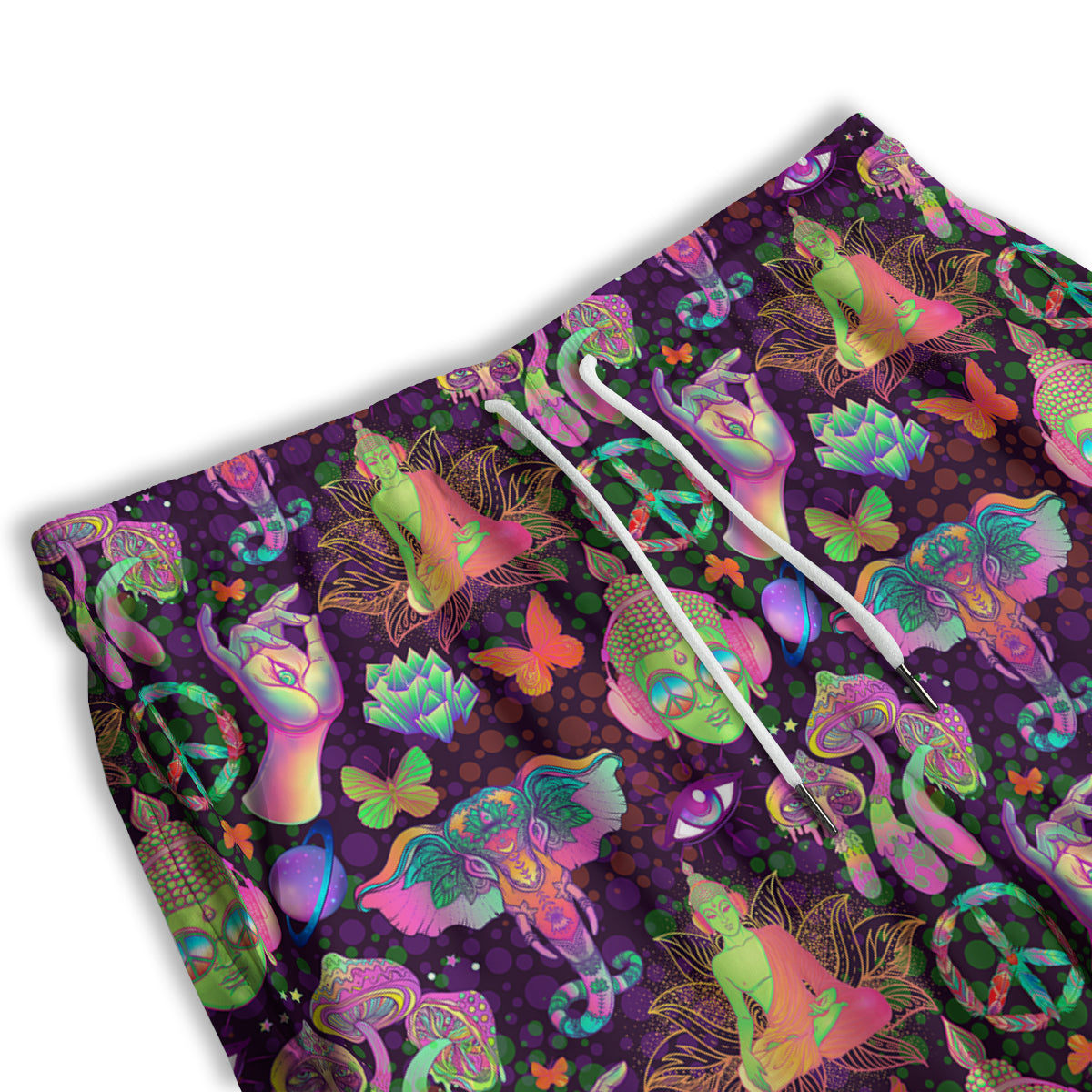 Psychedelic Trippy Drug Cartoon Print Pattern Men's Athletic Shorts
