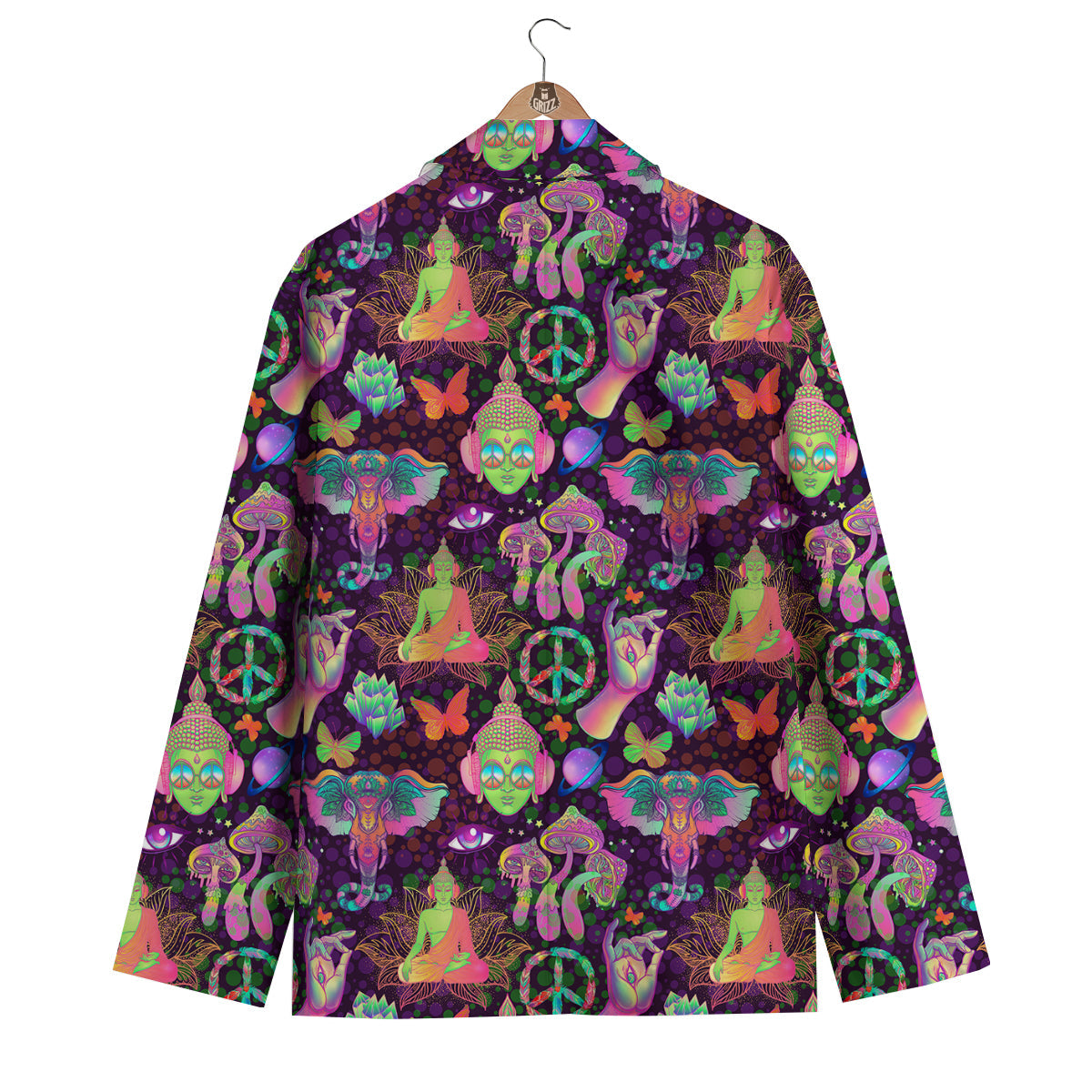 Psychedelic Trippy Drug Cartoon Print Pattern Men's Blazer-grizzshop