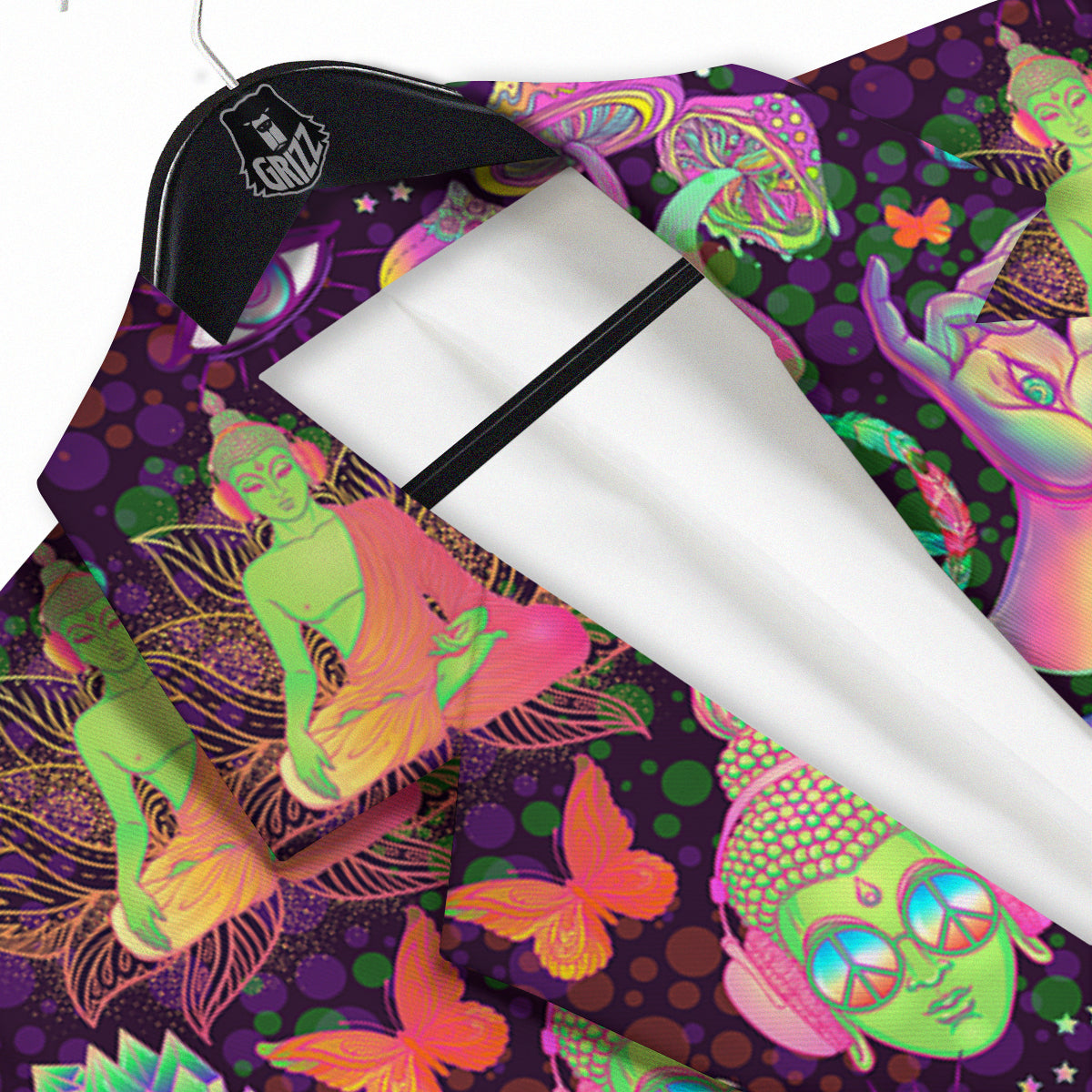 Psychedelic Trippy Drug Cartoon Print Pattern Men's Sport Coat-grizzshop