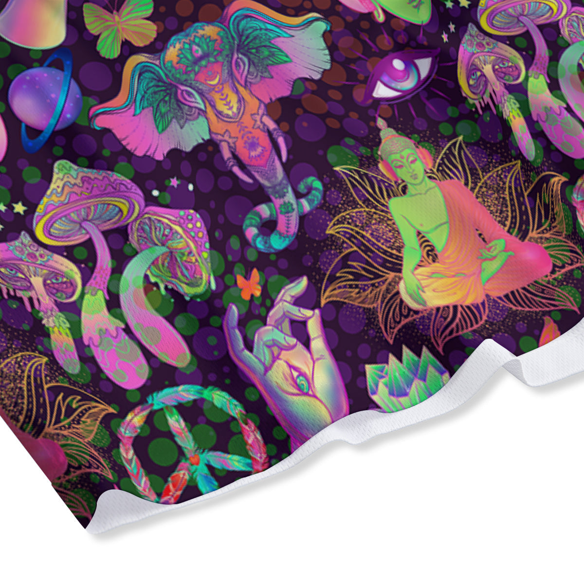 Pot Leaf Green Print Mesh Shorts