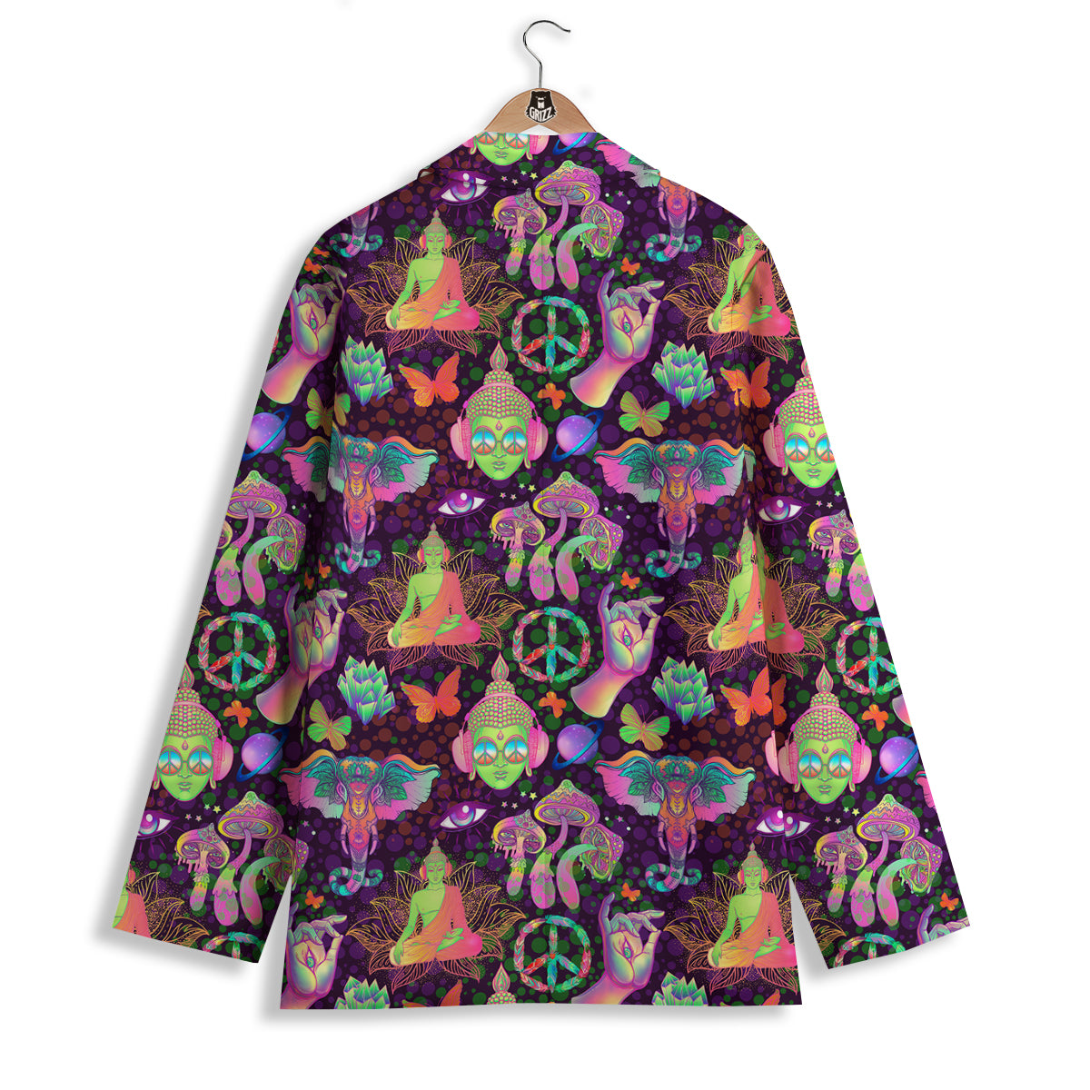 Psychedelic Trippy Drug Cartoon Print Pattern Women's Blazer-grizzshop