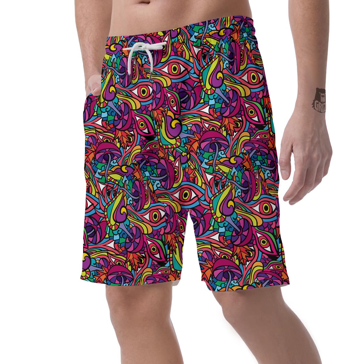 Psychedelic Trippy Eye Men's Shorts-grizzshop