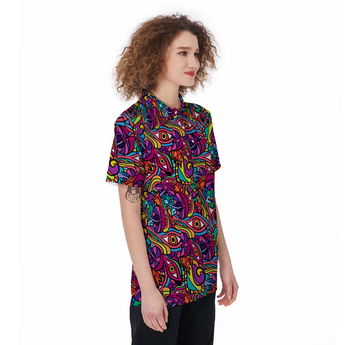 Psychedelic Trippy Eye Women's Golf Shirts-grizzshop