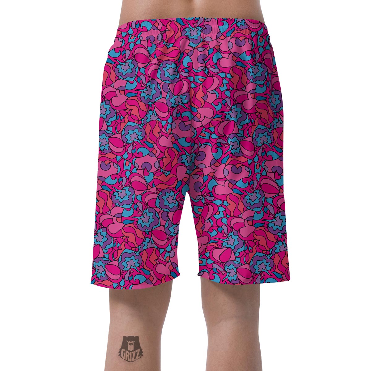 Psychedelic Trippy Hippie Heart Men's Shorts-grizzshop