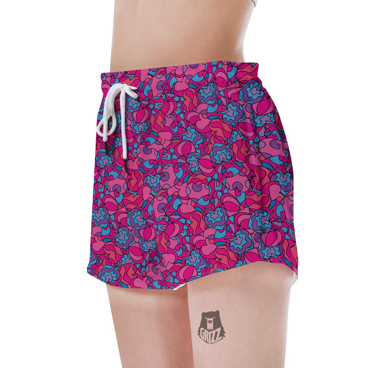 Psychedelic Trippy Hippie Heart Women's Shorts-grizzshop