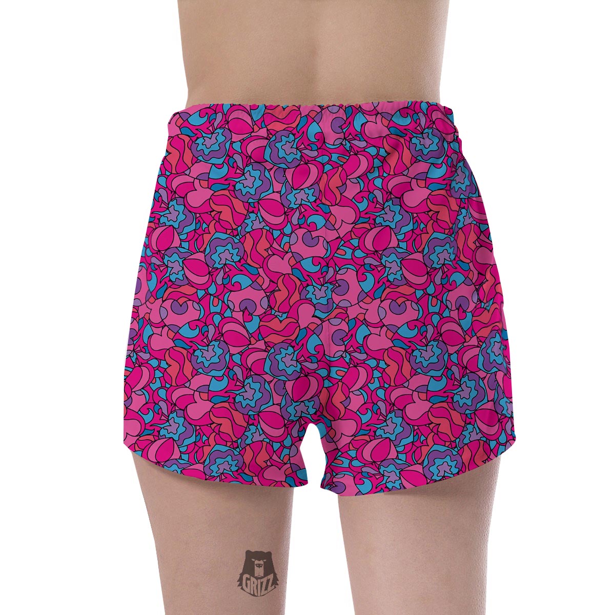 Psychedelic Trippy Hippie Heart Women's Shorts-grizzshop