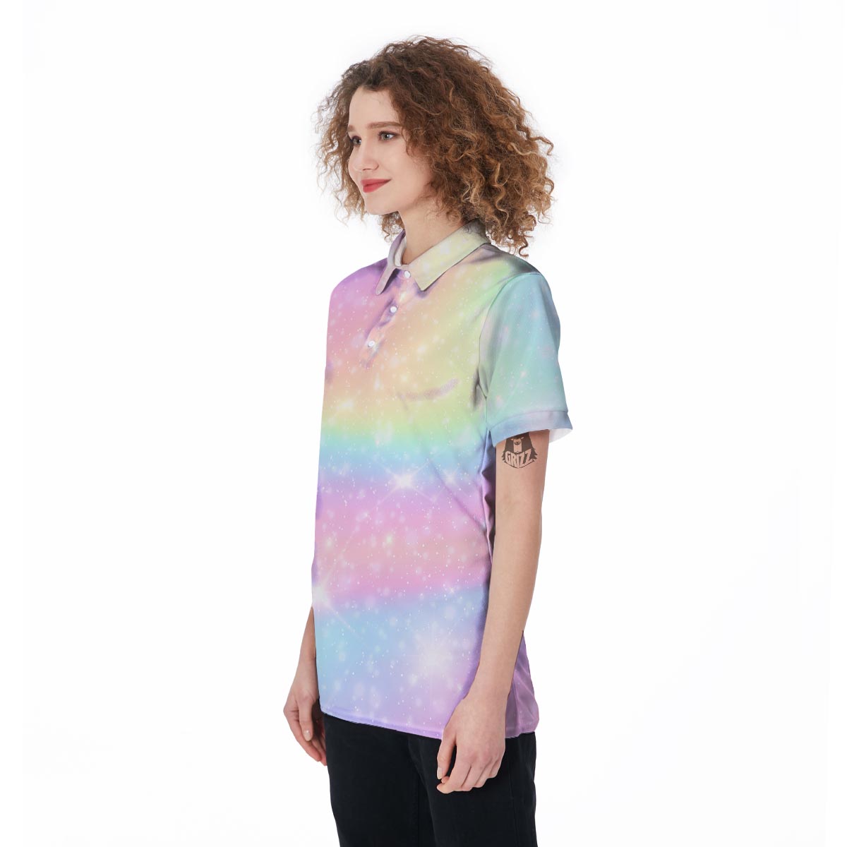 Psychedelic Trippy Holographic Women's Golf Shirts-grizzshop
