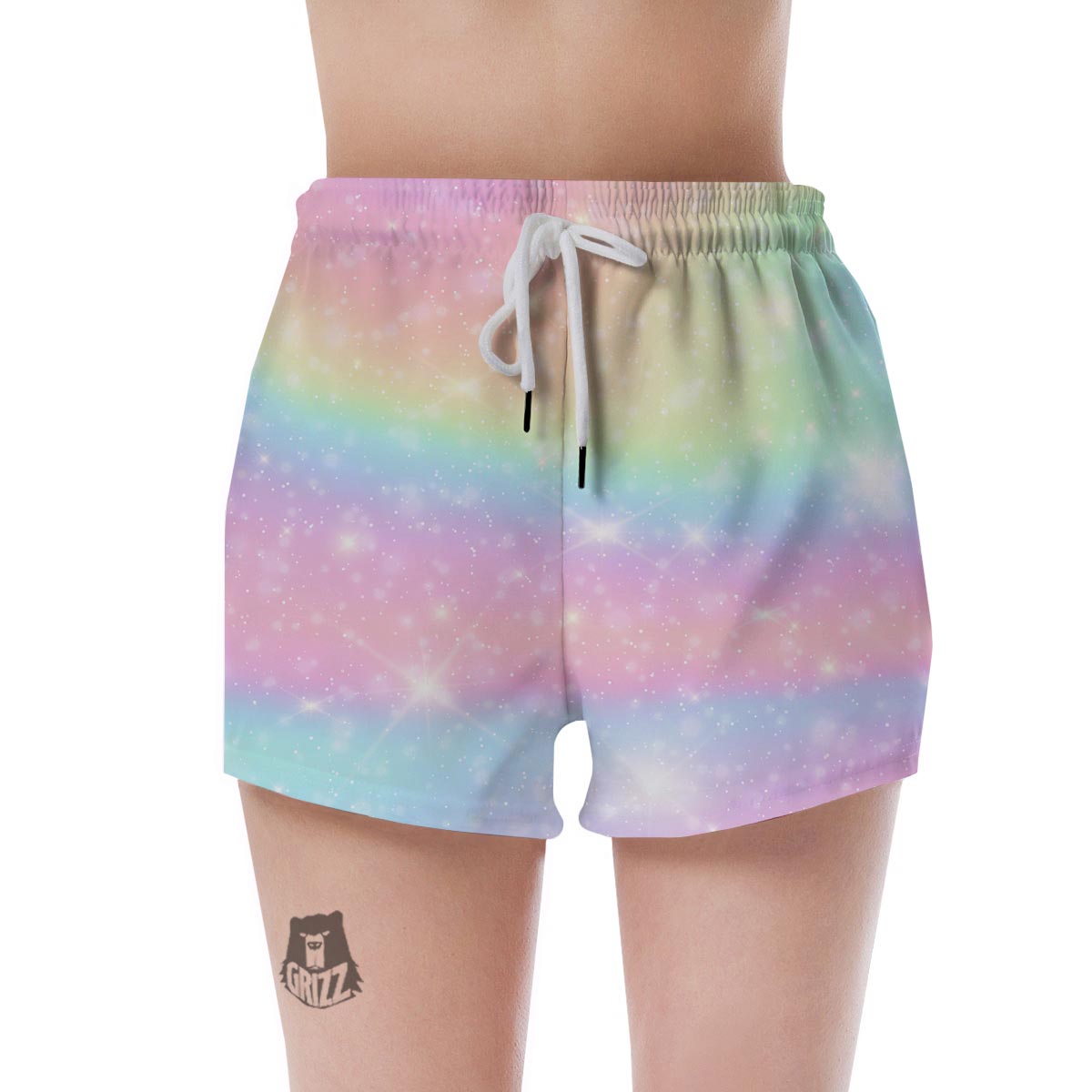 Psychedelic Trippy Holographic Women's Shorts-grizzshop