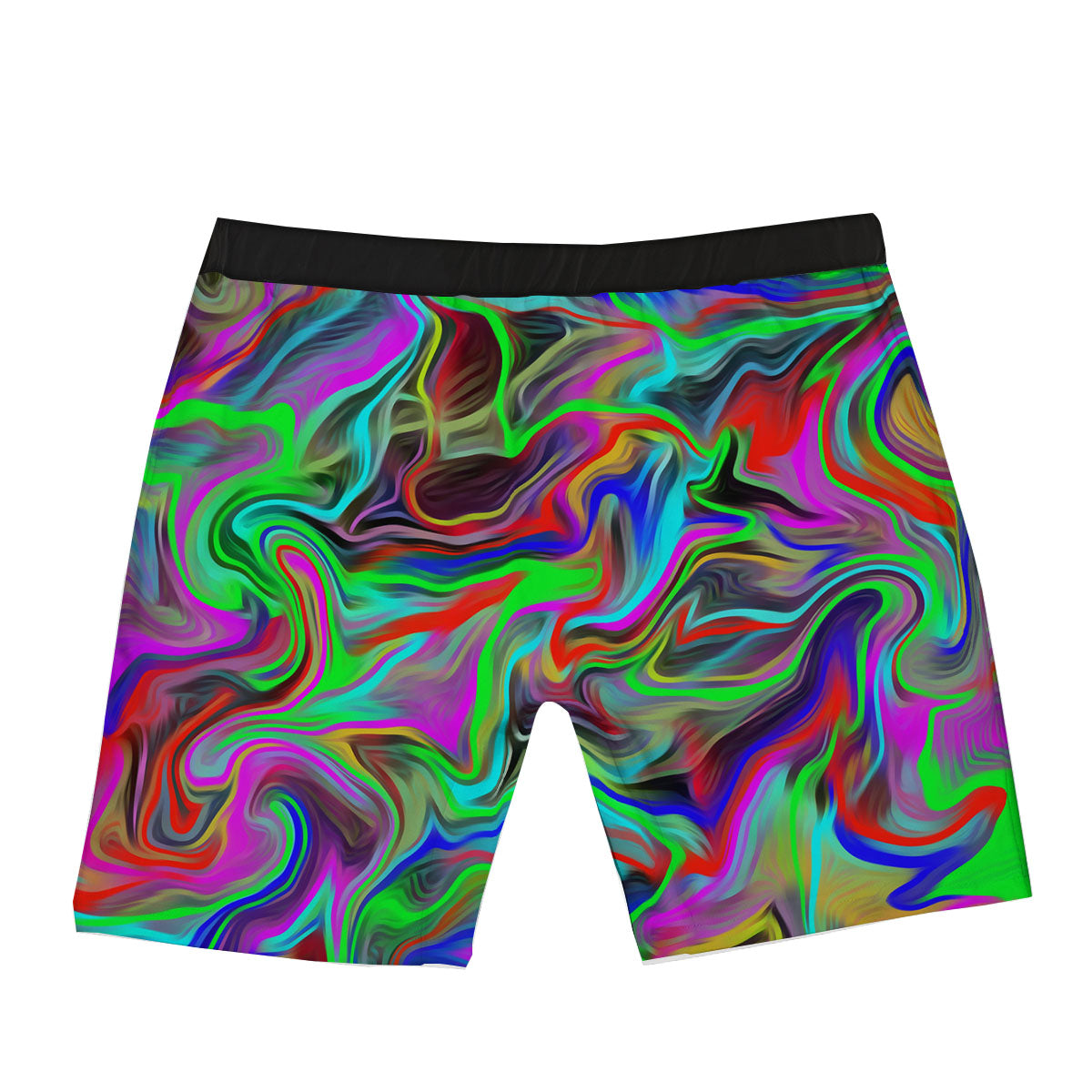 Psychedelic Trippy Neon Green Print Boxer Briefs-grizzshop