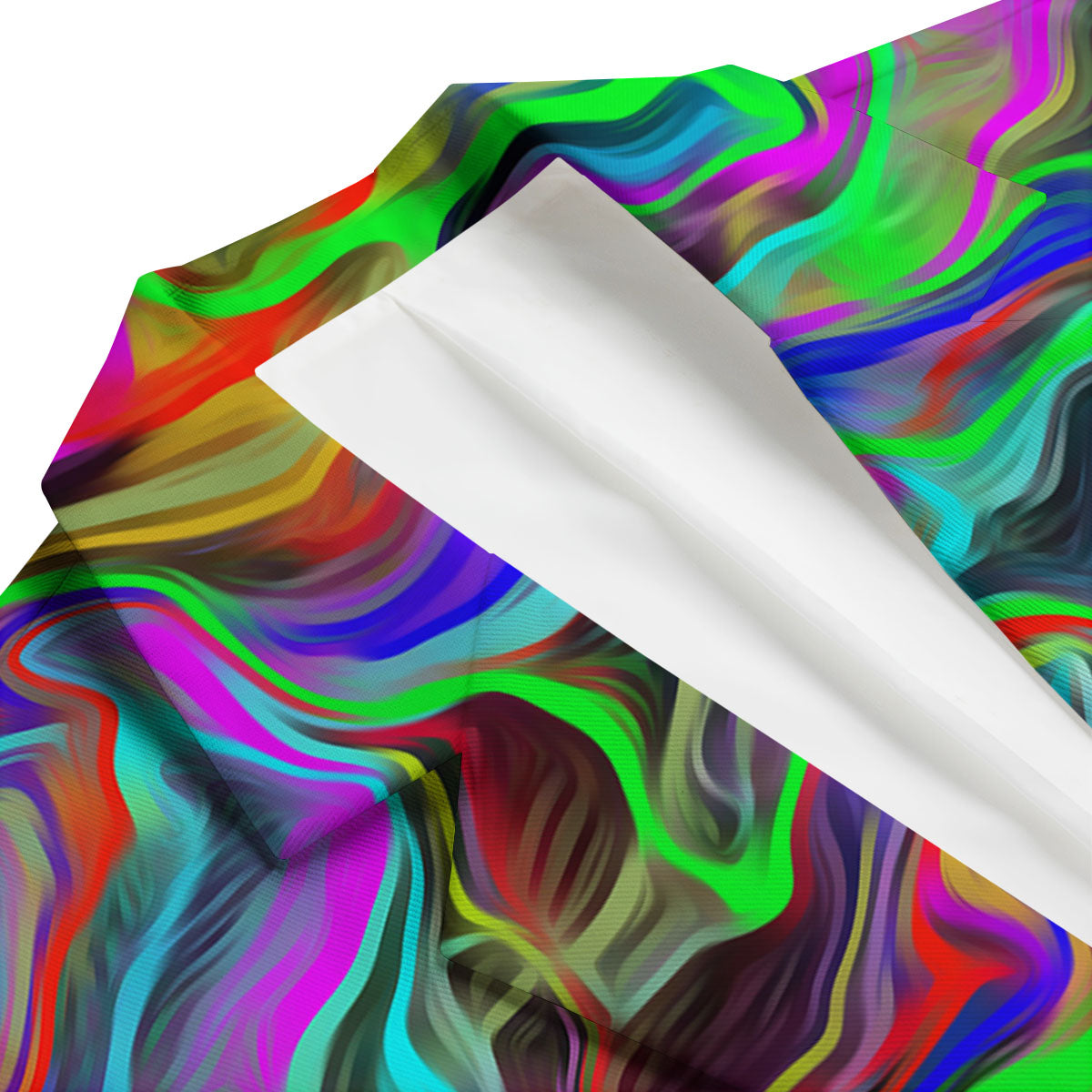 Psychedelic Trippy Neon Green Print Men's Blazer-grizzshop